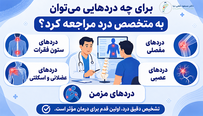 چه دردهایی می‌توان به متخصص درد مراجعه کرد؟